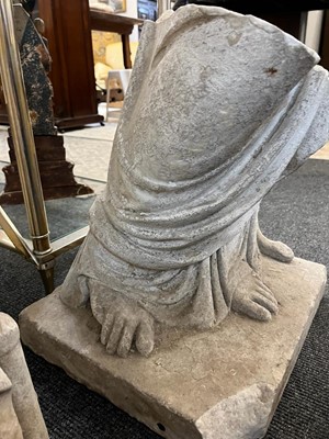 Lot 90 - A fragmentary Roman-style carved marble figure of a female