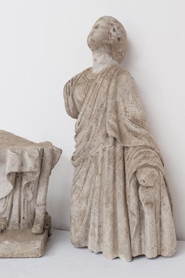 Lot 90 - A fragmentary Roman-style carved marble figure of a female