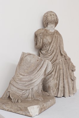 Lot 90 - A fragmentary Roman-style carved marble figure of a female