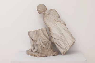 Lot 90 - A fragmentary Roman-style carved marble figure of a female