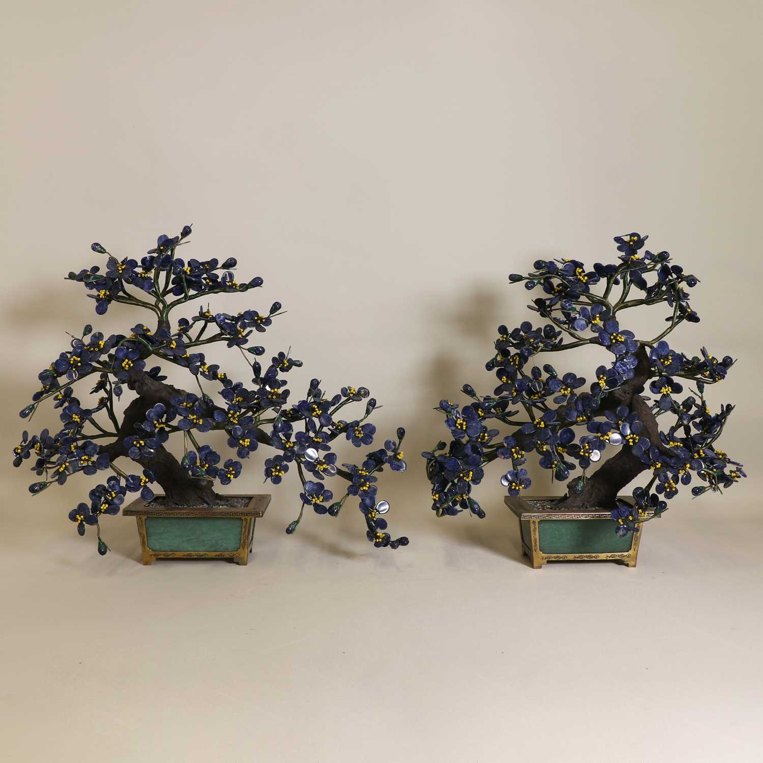 Lot 98 - A pair of Chinese ornamental bonsai trees