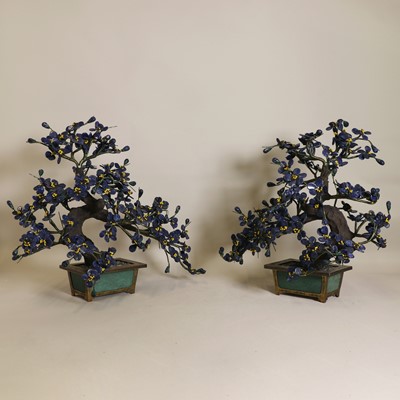 Lot 98 - A pair of Chinese ornamental bonsai trees