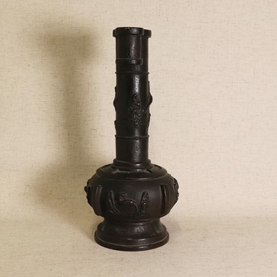 Lot 85 - A Chinese bronze 'arrow' touhu vase