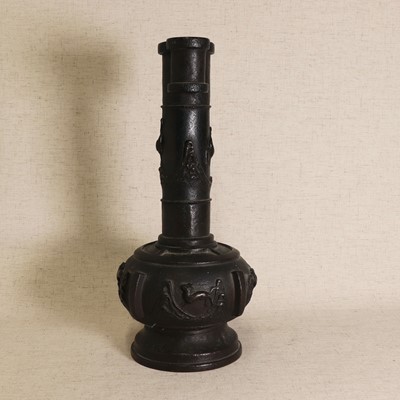 Lot 85 - A Chinese bronze 'arrow' touhu vase