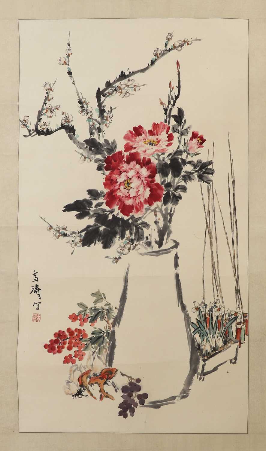 Lot 124 - A Chinese gouache painting