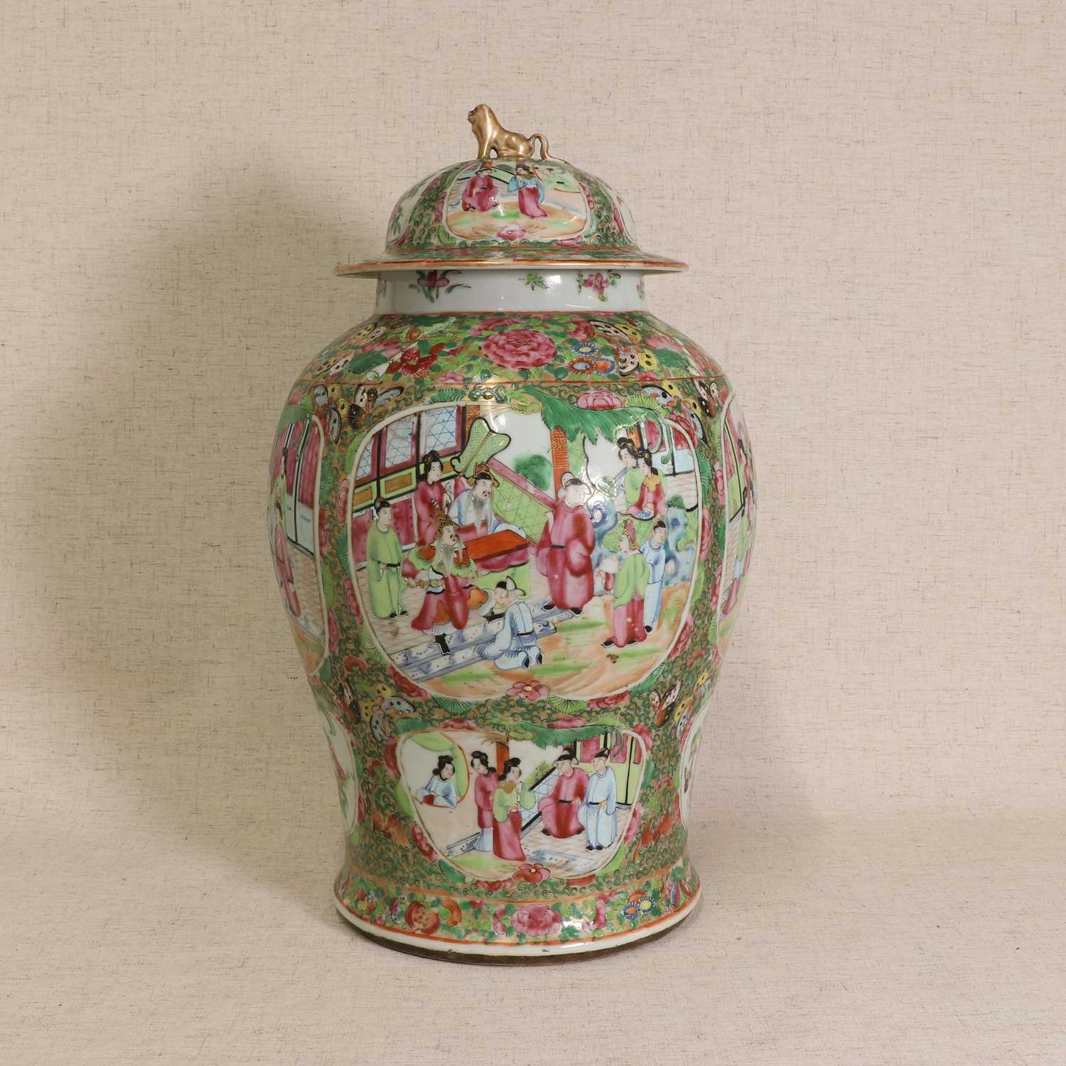 Lot 45 - A Chinese Canton enamelled famille rose vase and cover