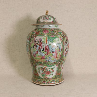 Lot 45 - A Chinese Canton enamelled famille rose vase and cover