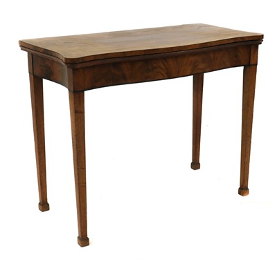 Lot 435 - A George III serpentine mahogany card table