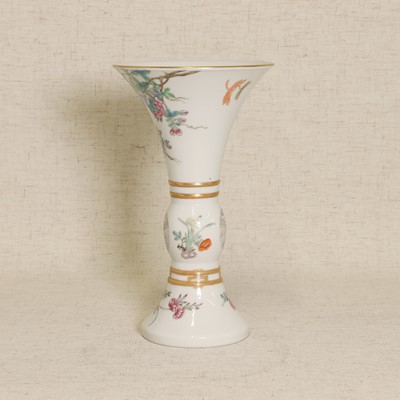 Lot 67 - A Chinese famille rose gu vase