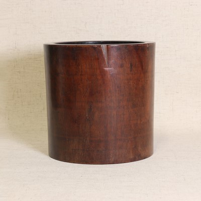 Lot 110 - A Chinese huanghuali brush pot