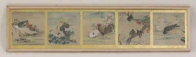 Lot 114 - A set of five Chinese gouache paintings