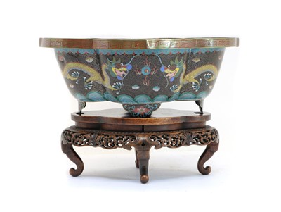 Lot 127 - A Chinese cloisonné planter