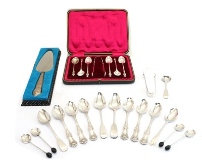 Lot 57 - A collection of George III and later silver flatware