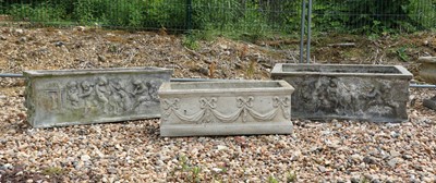 Lot 468 - A group of three composite stone planters or troughs