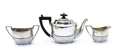 Lot 2 - A silver three piece tea service