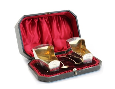 Lot 50 - A cased Masonic silver christening set