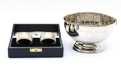 Lot 44 - A cased silver rose bowl