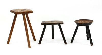 Lot 423 - A sycamore and pitch pine potter's stool