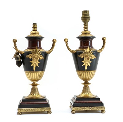 Lot 283A - A pair of Neoclassical bronze table lamps