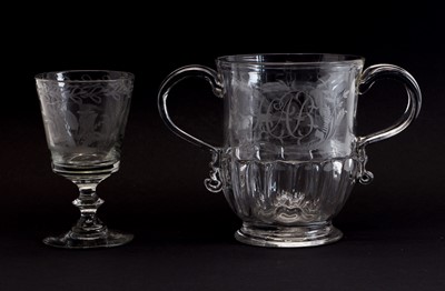 Lot 273 - A glass loving cup