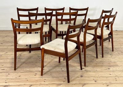 Lot 332 - A set of ten Danish 'Model 460' rosewood dining chairs