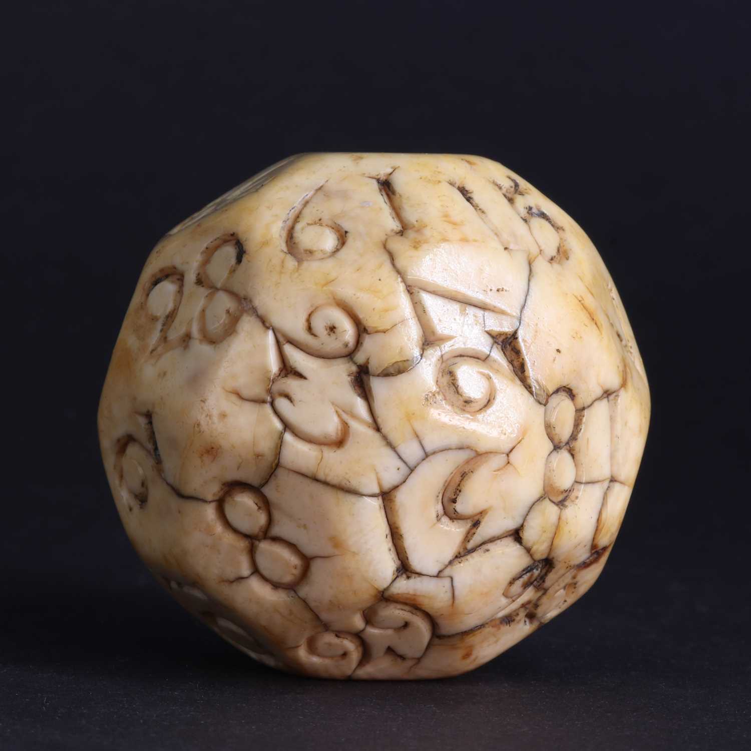 Lot 97 - A rare sailor's walrus ivory teetotum ball