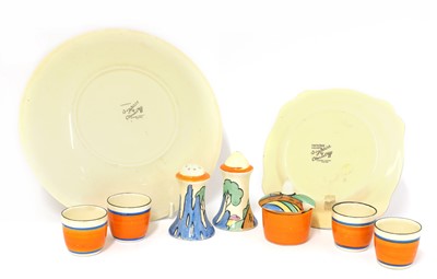 Lot 205 - A collection of Clarice Cliff ‘Orange Roof Cottage’ items