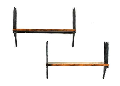 Lot 301 - A pair of modernist wrought iron étagères