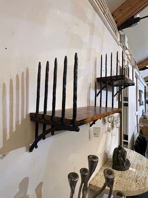Lot 301 - A pair of modernist wrought iron étagères