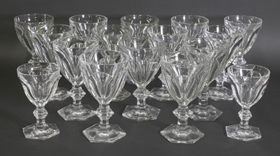 Lot 243 - A suite of Baccarat 'Harcourt' pattern wine glasses