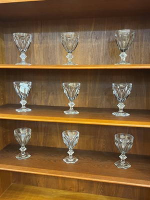 Lot 243 - A suite of Baccarat 'Harcourt' pattern wine glasses