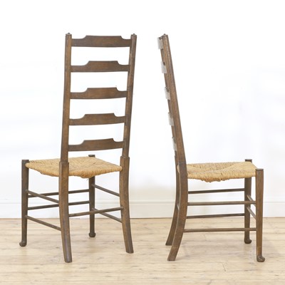 Lot 59 - A pair of Arts and Crafts oak side chairs
