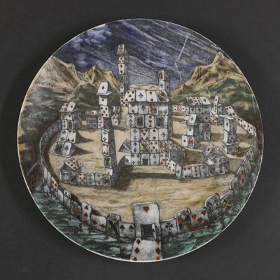 Lot 298 - Ten 'Città di Carte' (City of Cards) porcelain plates