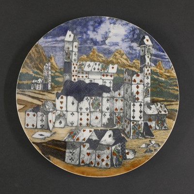 Lot 298 - Ten 'Città di Carte' (City of Cards) porcelain plates