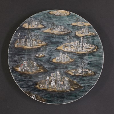 Lot 298 - Ten 'Città di Carte' (City of Cards) porcelain plates
