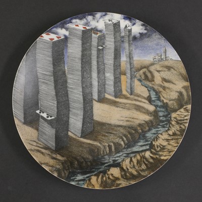 Lot 298 - Ten 'Città di Carte' (City of Cards) porcelain plates