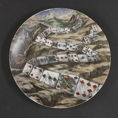 Lot 298 - Ten 'Città di Carte' (City of Cards) porcelain plates