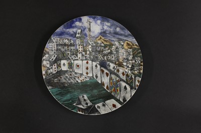 Lot 298 - Ten 'Città di Carte' (City of Cards) porcelain plates