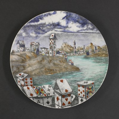 Lot 298 - Ten 'Città di Carte' (City of Cards) porcelain plates