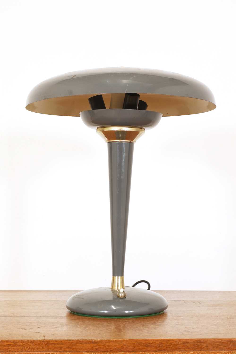 Lot 279 - An Italian grey enamel table lamp