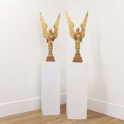 Lot 79 - A pair of giltwood angels