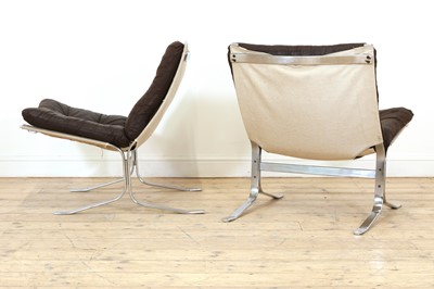 Lot 260 - A pair of Westnofa chrome and leather loungers