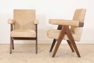 Lot 207 - A pair of teak 'Committee' armchairs