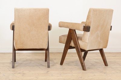 Lot 207 - A pair of teak 'Committee' armchairs