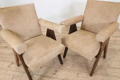 Lot 207 - A pair of teak 'Committee' armchairs