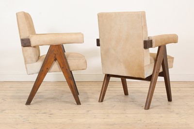 Lot 207 - A pair of teak 'Committee' armchairs