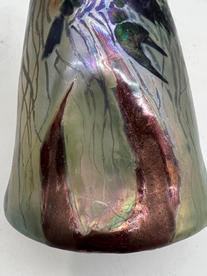 Lot 77 - A Clément Massier 'Golfe-Juan' iridescent lustre vase
