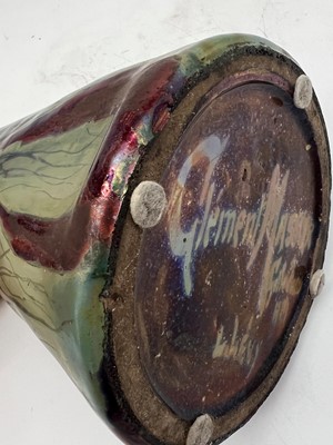 Lot 77 - A Clément Massier 'Golfe-Juan' iridescent lustre vase