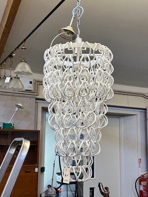 Lot 248 - A contemporary glass hook chandelier