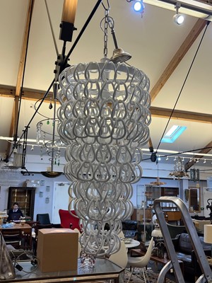 Lot 248 - A contemporary glass hook chandelier